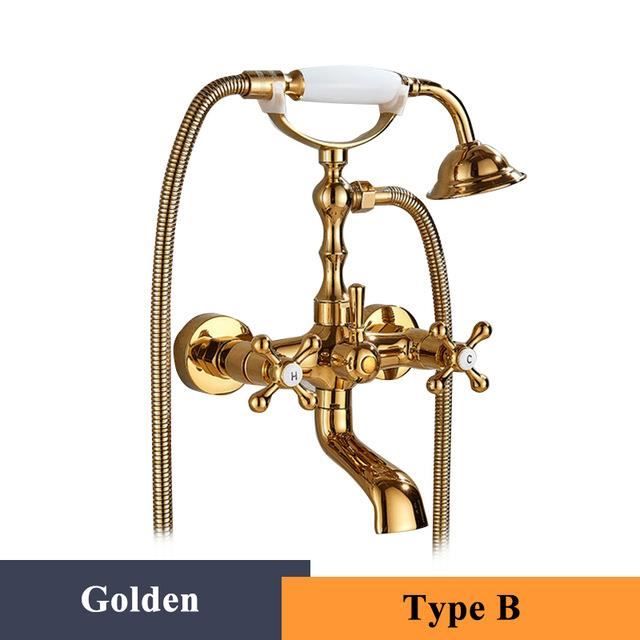 Robinet De Baignoire Romaine Avec Douche à Main Akuaplus®®, 3 Pièces, Chrome RB6116CP