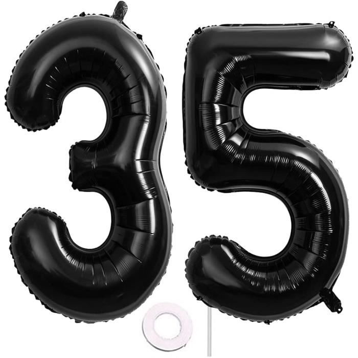 2 Ballons Numéro 35, Ballon 35 Ans Anniversaire Or XXXL 100cm