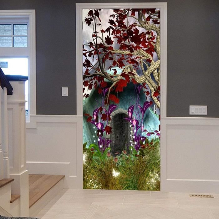 Autocollant Mural Tigre Arbre - 75x205 Cm, Style Moderne, Marque Tulup - Parfait Pour Décorer Une Porte Ou Un Mur