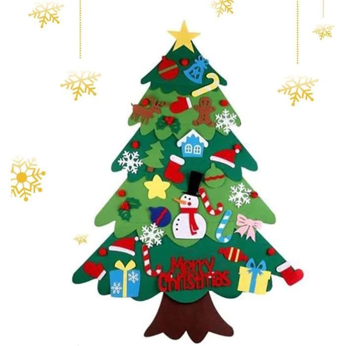 Feutre Arbre De Noël, Sapin Feutrine A Decorer, Arbre De Noël De Mur En Feutre Sapin De Noel En Feutre Pour Les Enfants Noel Decoration 33 Pieces 90372029
