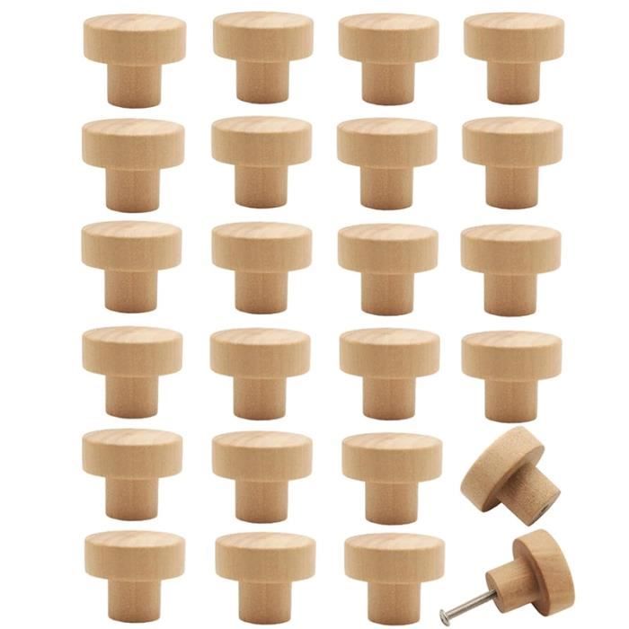 8 Poignées De Tiroir En Rotin Bohème - Diamètre 40 Mm, Hauteur 30 Mm - Boutons En Bois Et Rotin Tissé à La Main - Déco Rustique Pour Commode, Armoire - 5