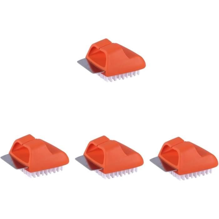 Lot De 4 Brosses à Gril En Acier Inoxydable Avec Grattoir - Pour Nettoyer Barbecues, Grilles, Plaques - Longueur 21 Cm