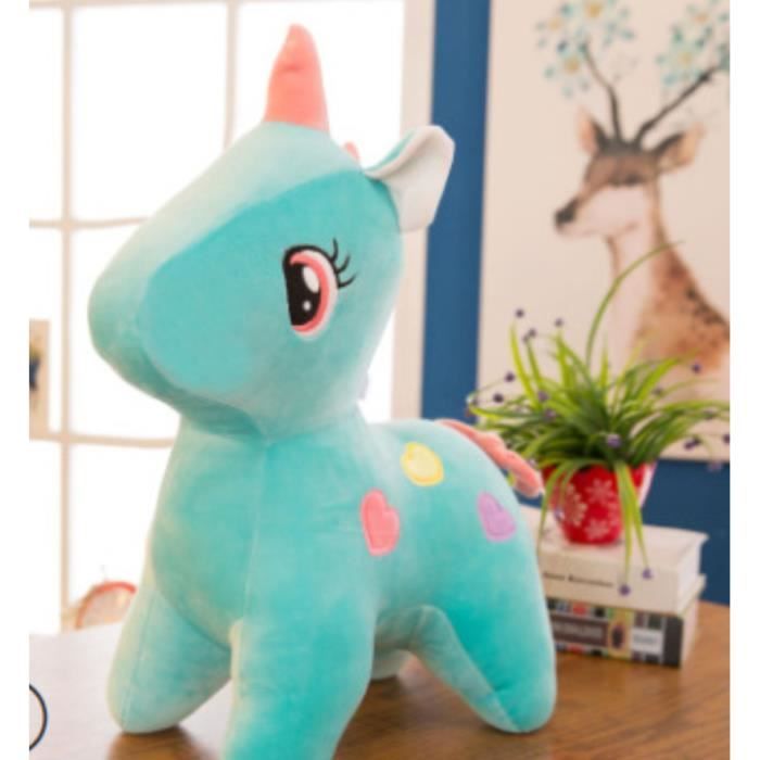 Licorne Poney Mignon Poupee En Peluche Coussin Canape Jouet Bebe Cadeau D Enfant Fille Decoration De Chambre Vert 30cm Cdiscount Jeux Jouets