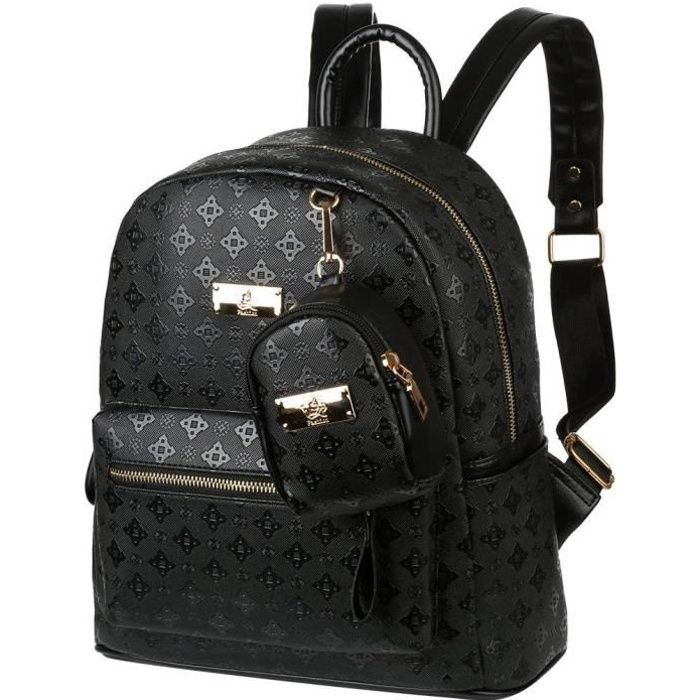 Sac à Dos Femmes Cuir PU Mini Sac à Dos Voyage Petit Sac de Loisirs (Noir  Brillant) - Cdiscount Bagagerie - Maroquinerie