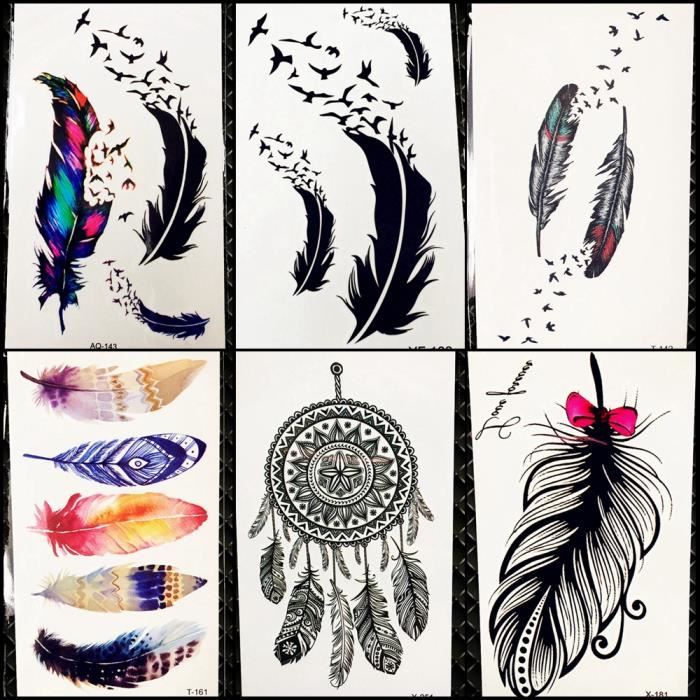 6 Morceaux Transfert Deau Autocollants De Tatouage Femmes