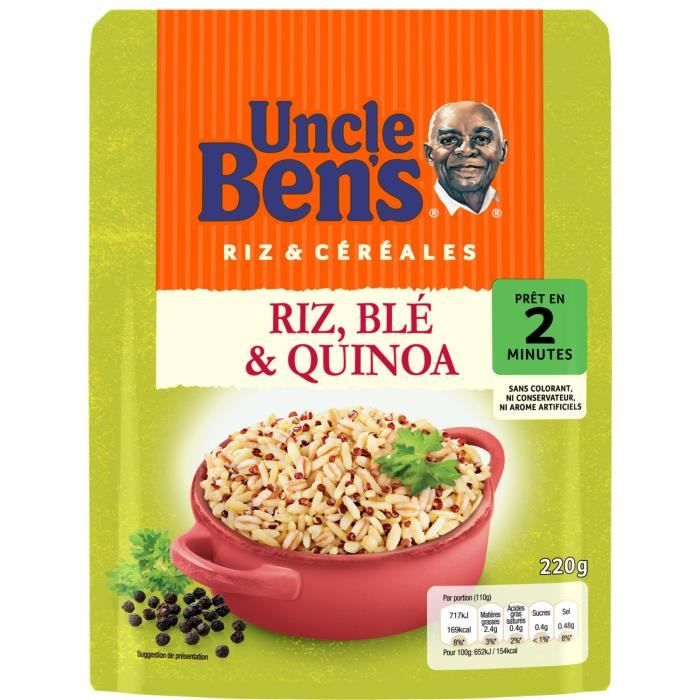 Uncle Ben S Express 2 Min Micro Ondable Riz Ble Et Quinoa 250 G