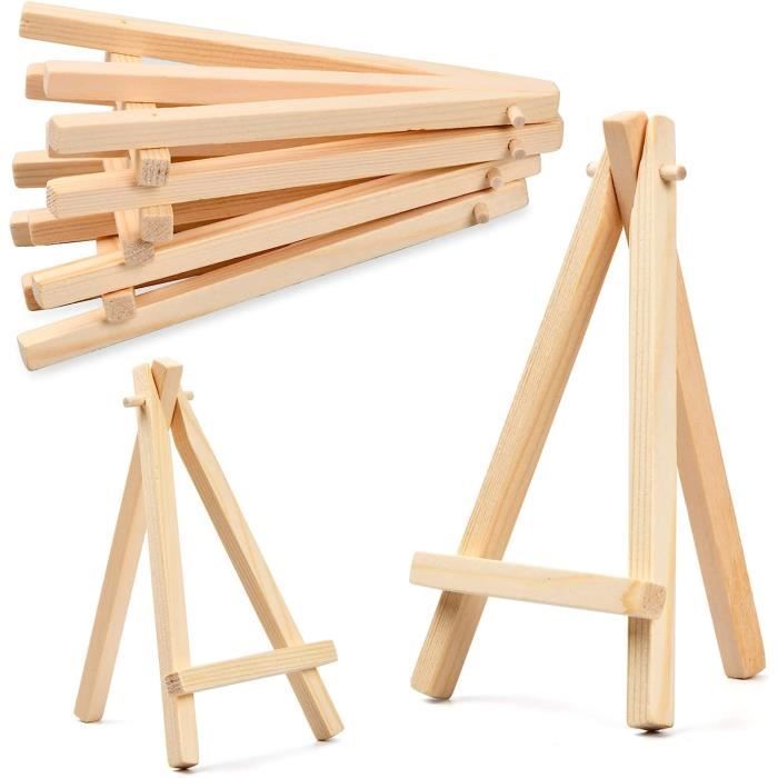 Lot De 6 Mini Chevalets En Bois – Porte-cartes, Présentoir Pour Photos, Calendriers, Menus, Petit Et Léger - 1