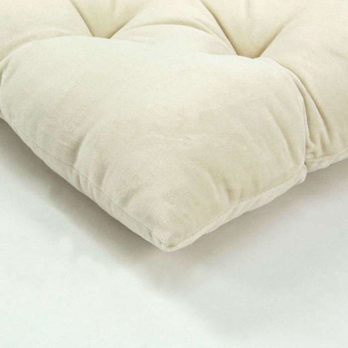 Coussin en velours de coton écru 40x40 Coussin en velours de coton écru 40x40