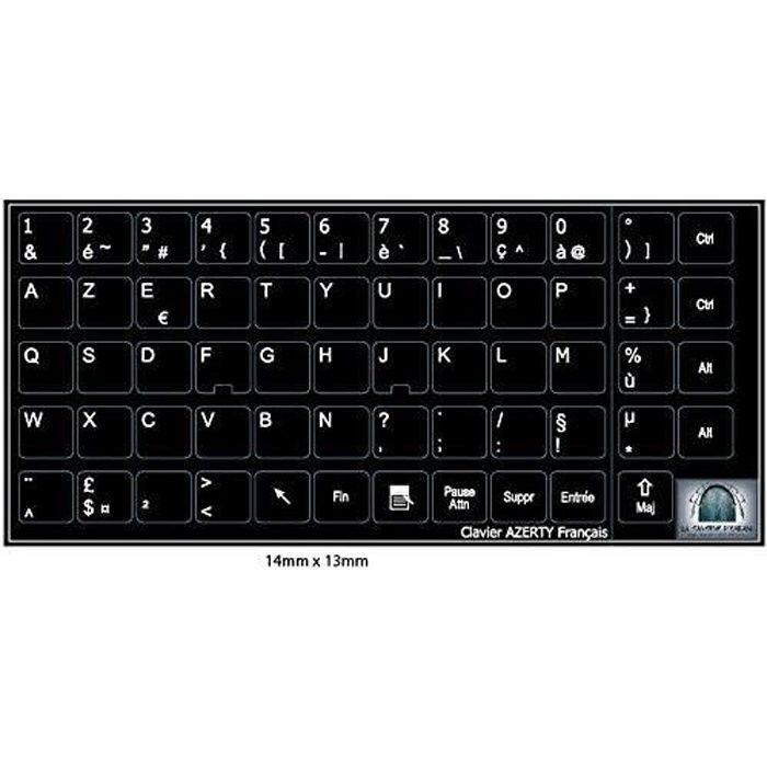 Sticker Clavier Azerty Pc Bureau Phosphorescent Cdiscount