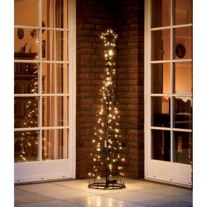 Sapin De No l En M tal clairage LED Blanc Chaud Arbre Lumineux sapin-de-no-l-en-m-tal-clairage-led-blanc-chaud-arbre-lumineux