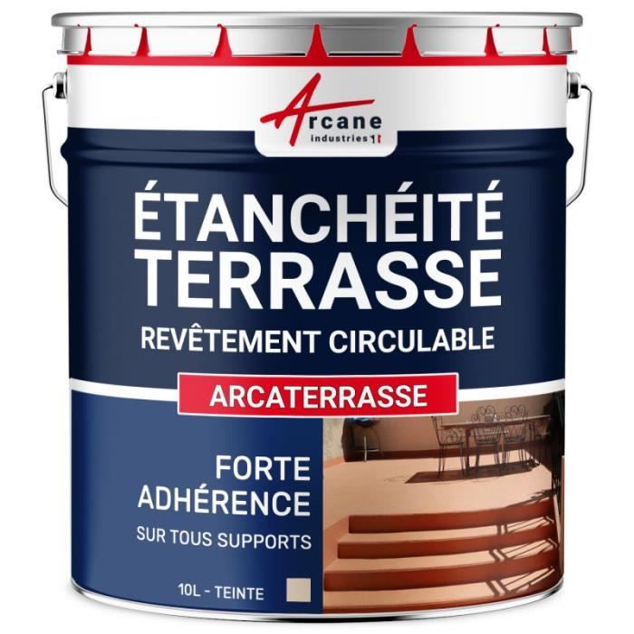 Étanchéité Terrasse : Peinture Sol Extérieur ARCATERRASSE Produit Imperméable ARCANE INDUSTRIES Sable - 10 L