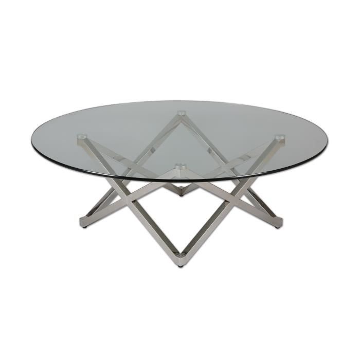 Table Basse Pied Etoile En Acier Et Verre Trempe Glass Achat Vente Table Basse Table Basse Pied Etoile En Cdiscount