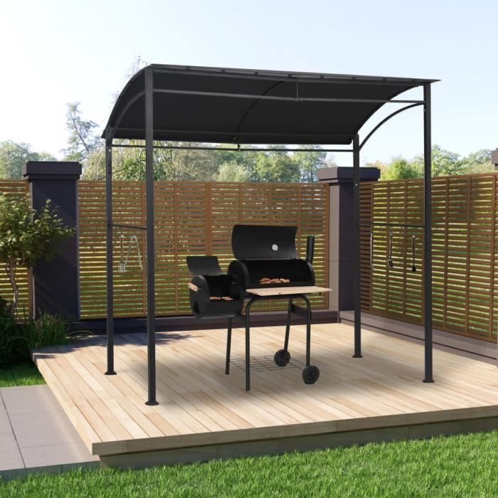 Belvedere Tonnelle Chapiteau De Jardin Tente De Reception De Barbecue 215x150x220 Cm Anthracite Acier Achat Vente Tonnelle Barnum Belvedere Tonnelle Chapiteau Cdiscount