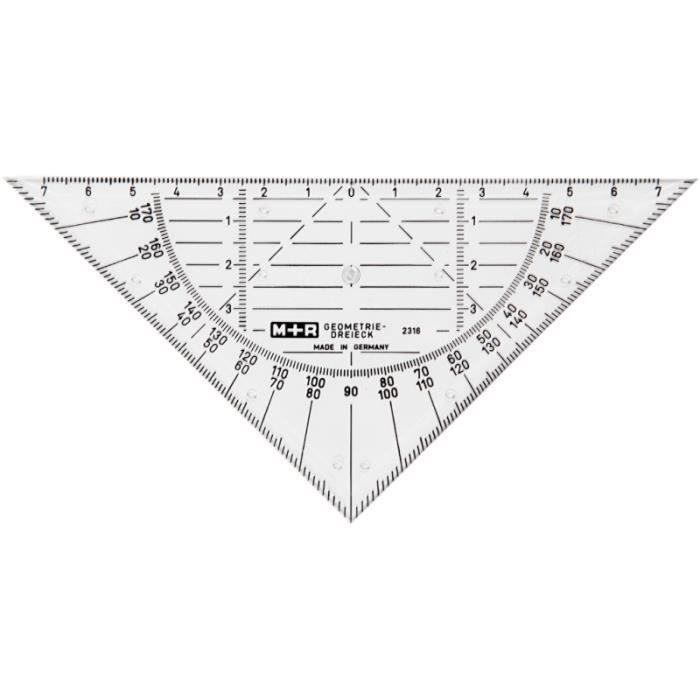 Rapporteur Et Équerre Technique 15,7 Cm - Règle Géométrie Transparente Précise | Étudiant, Bureau, Maths