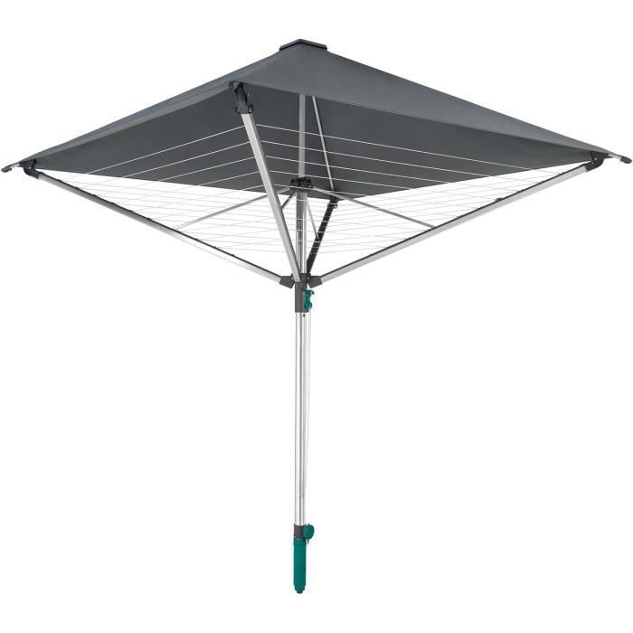 LEIFHEIT 82100 Séchoir parapluie LinoProtect 400, étendoir parapluie avec toit étanche, séchoir jard