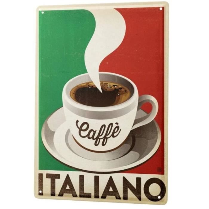 Plaque Metal Cafe Italien Caffe Italiano x30cm Pour Decor Bar Restaurant Pub Cuisine Cdiscount Maison