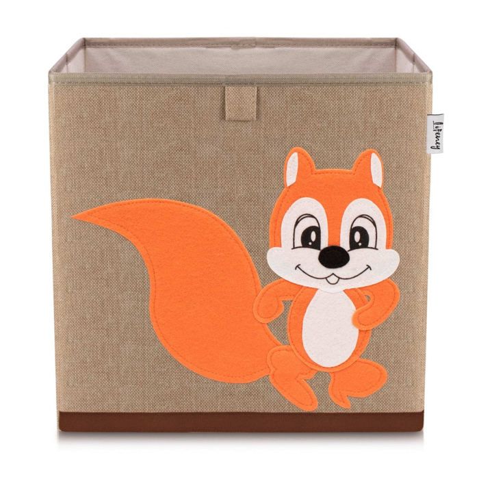 Lot De 3 Boîtes De Rangement Tissu Enfants - Motifs Animaux Forêt 30x30x30 Cm - Pour Kallax, Rose - 10
