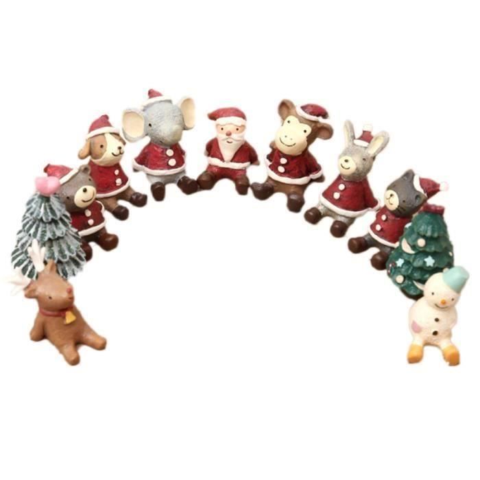 Rebanky 16 Pièces Noël Miniature Ornament Kits Mini Figurine Noel Miniature Mini Figurine Pere Noel Arbre De Noël Maison De Noel Pour Maison Garden Party Decor Bureau Décoration