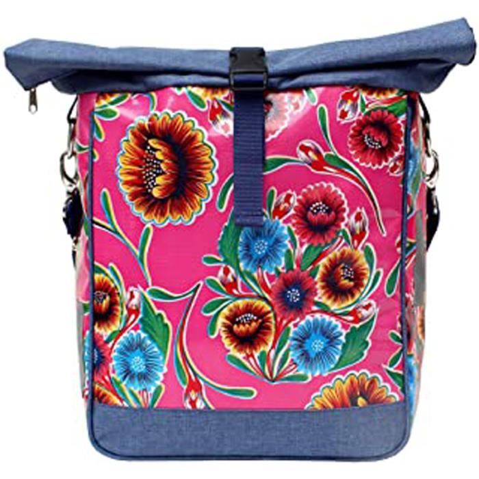 IKURI Sacoche Vélo Pour Porte-Bagage Sac De Velo En Toile Cirée Avec  Bandoulière Amovible, Impermeable, Pour Femme - Design Dulce Fl - Cdiscount  Sport