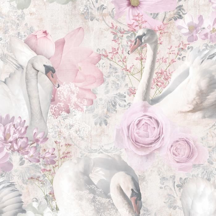 Papier Peint Cygne Glitter Rose Holden Cdiscount Bricolage