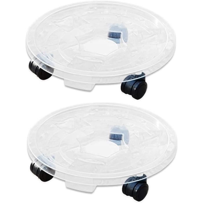 Lot De 2 Soucoupe Pot Fleur Roulettes - Support À Roulettes Pour Pot De Fleurs Rond Pour Pot De