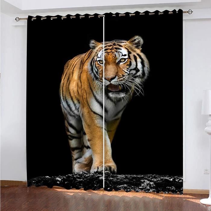 Rideaux Occultants Salon - Motif Plumes De Paon 3D - 2 Panneaux 140x245 Cm - Style Minimaliste - 4