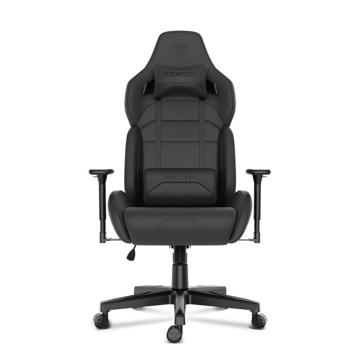 Fauteuil gaming SENSE7 Sentinel Noir - Similicuir - Ergonomique - Hauteur réglable - 150kg