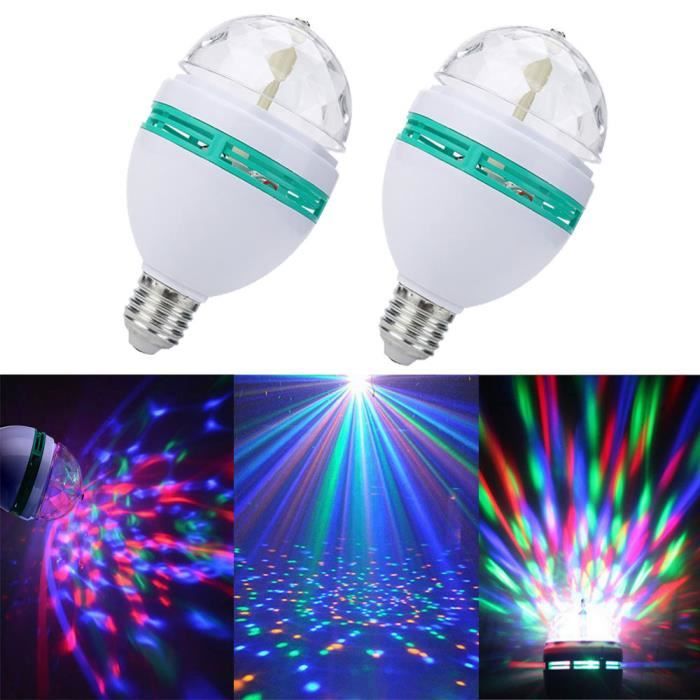 2pcs colore etape rotative led ampoule clignotant disco dj ktv lampe return 4093 cdiscount maison
