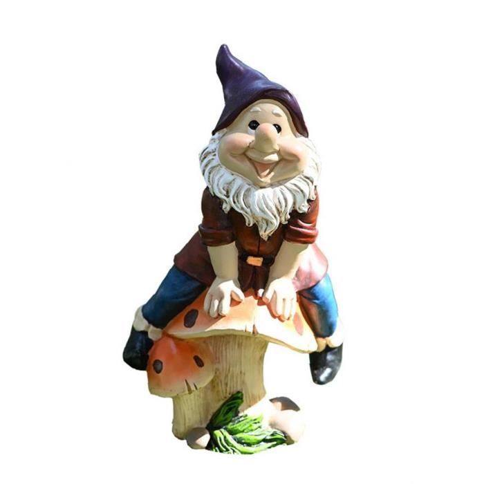 Garden GNOME Statue de Résine Drôle A Nain de Jardin Exterieur Imperméabiliser Jardin Sculptures Décoration Exterieur pour Cours Pelouses Terrasses 