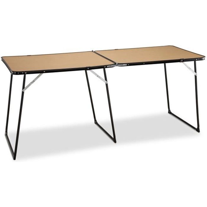 Eredu Table Double Pliante Camping 808 Ds 160 X 60 Cm Marron