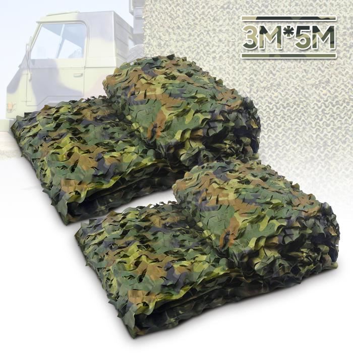 Filet De Camouflage Militaire 6x4m - Forest/feuille, Armée Vert, Oxford, Pour Chasse Ou Airsoft
