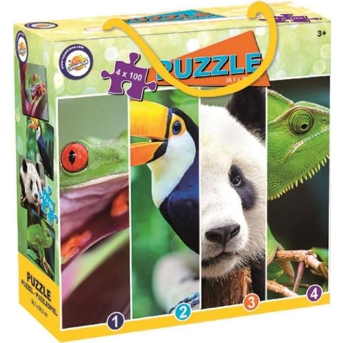 Puzzle Animaux - Toyuniverse - Coffret de 4 puzzles - 100 pièces