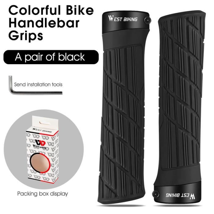 Lot De 2 Poignées De Vélo Ergonomiques En Caoutchouc Souple - Diamètre 22 Mm - Antidérapantes - Pour VTT, Scooters, Vélos