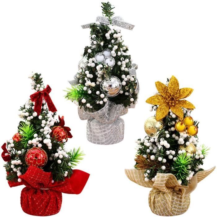Ornement de Noël - DIY - Mini arbre de Noël 45cm - Branches artificielles - Décoration lumineuse