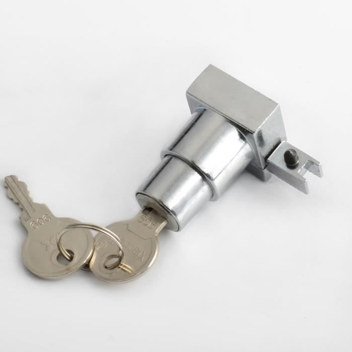 Serrure barillet,Verrou à poussoir avec 2 clés, pour porte coulissante en verre, vitrine