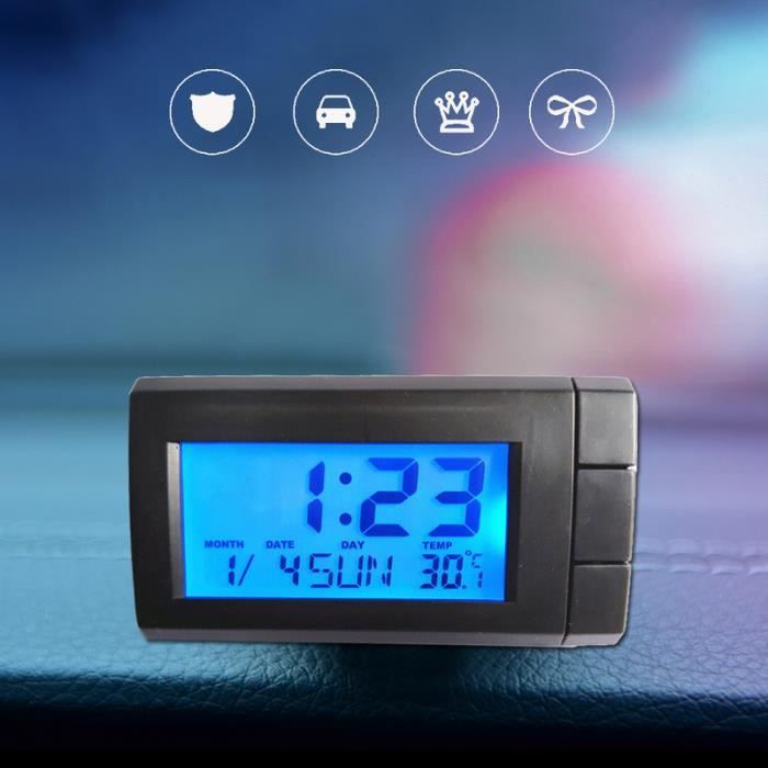 Horloge numérique électronique de voiture, thermomètre de