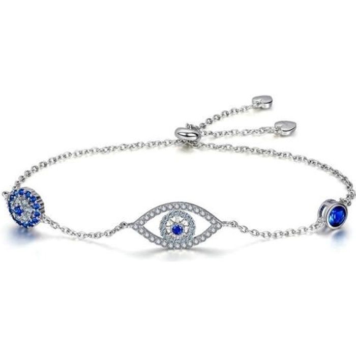Bracelet oeil bleu swarovski