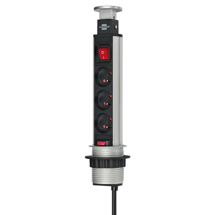 Brennenstuhl Multiprise TOWER POWER encastrable - 3 prises - avec