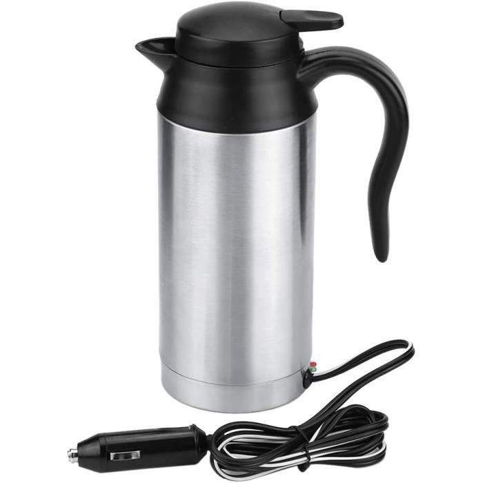 Mug Chauffant Isotherme 30cl - Avec Allume-cigare Pour Voiture & Couvercle - Idéal Camping Et Voyage