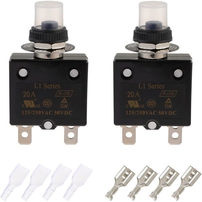 Lot De 3 Disjoncteurs Bussmann 17408-31 - 8A 32VDC 250VAC - Bouton Poussoir - Neuf