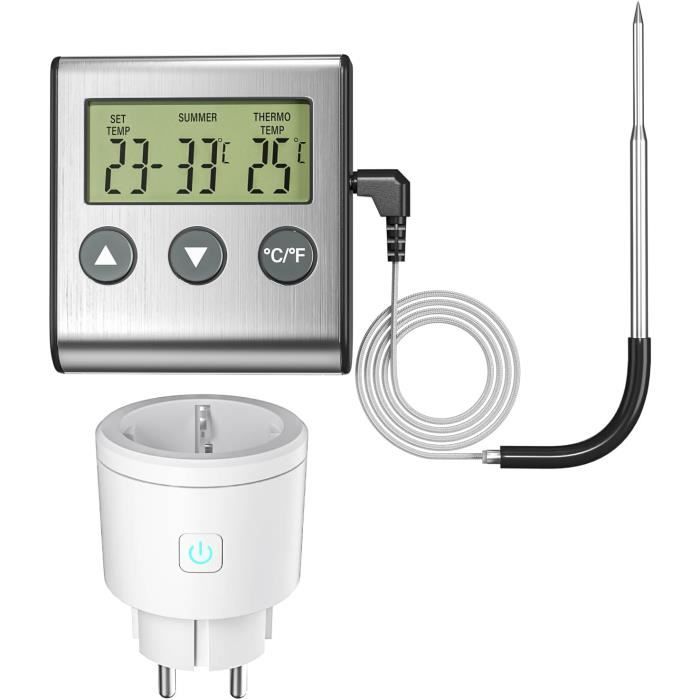 Thermostat Avec Sonde Humidificateur Deshumidificateur Thermostat Prise Hygrostat SWAWIS - Régulateur Température Et Humidité 230V Avec Alarme Contrôle Environnement Terrarium Regulateur Humidite