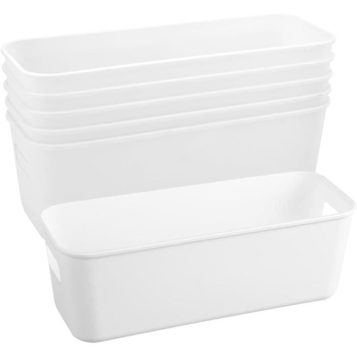 6 Paniers De Rangement Avec Poignée - 3 Compartiments, Empilables, Pour Fournitures Artistiques, Cuisine, Salle De Bain