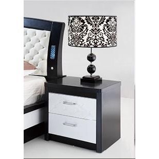 Table De Chevet Laue Noir Et Blanc Milana Achat Vente Chevet