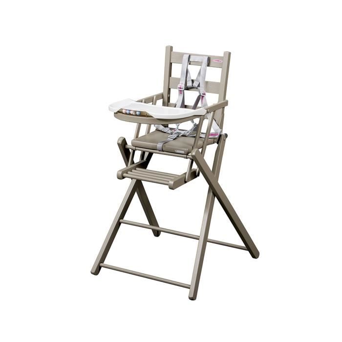 Combelle Chaise Haute Bebe Sarah Extra Pliante Laque Gris Clair Sans Tablette Amovible Cdiscount Puericulture Eveil Bebe