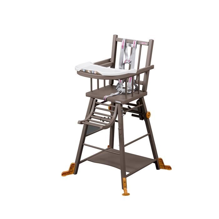 Combelle Chaise Haute Bebe Marcel Transformable Laque Taupe Sans Tablette Amovible Cdiscount Puericulture Eveil Bebe