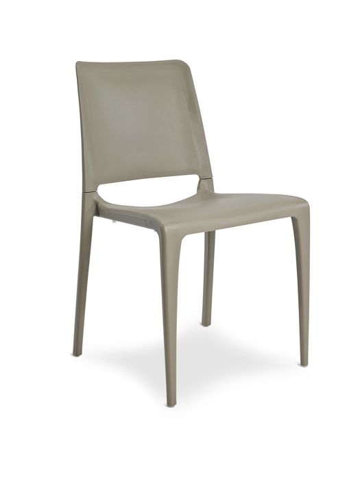 chaise de jardin empilable - dcb garden - hall - polypropylène renforcé avec fibre de verre - taupe