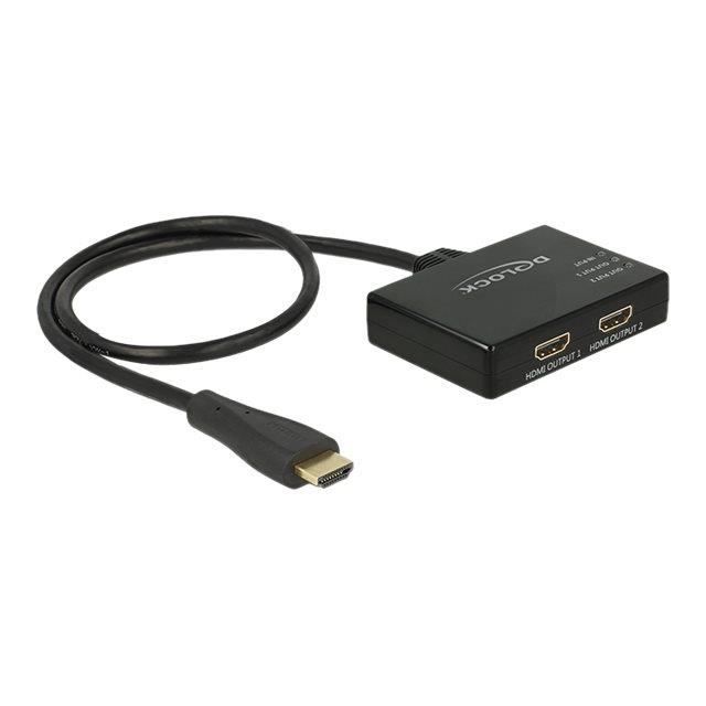 DeLock HDMI Splitter Répartiteur vidéo-audio 2 x HDMI Ordinateur de