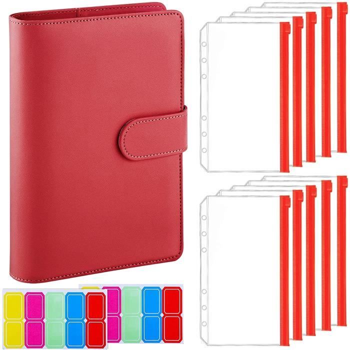 12 Pochettes De Reliure A6 à Fermeture Zip - PVC Transparent - Pour Budget, Cartes, Documents