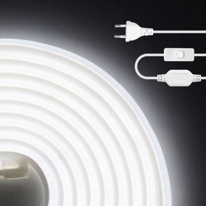 Bande Lumineuse Led 4 M - Blanc Chaud - 220 V Smd 5730 240 Leds-M - Étanche - Ip65 - Flexible