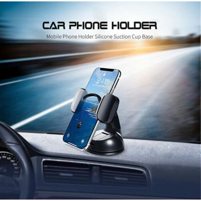 Support Magnétique Voiture Téléphone - Ventouse Rotative 360°, Pliable, Compatible Tous Smartphones - 5